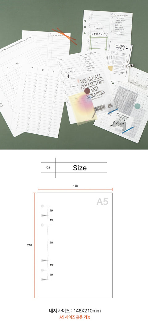 A5 Daily Time Line Checklist Planner [3types] | A5 Inserts