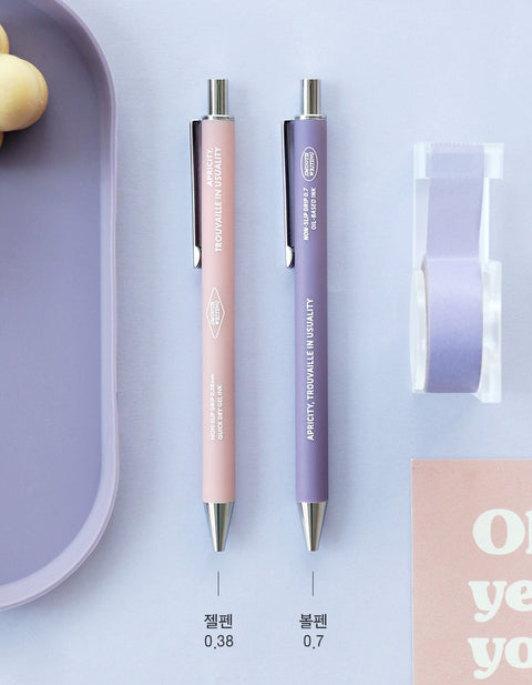 NON-SLIP SMOOTHING PEN [4colors] | GEL PEN 0.38mm & BALLPOINT PEN 0.7mm