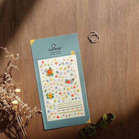 Planner Stickers [1070 flowery] | nail sticker