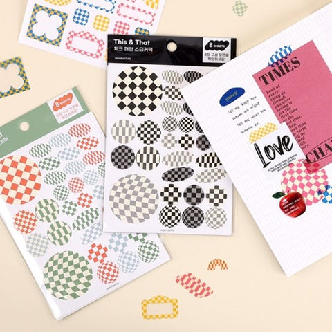 This & That Check Pattern Sticker Pack [2colors] | 8sheets