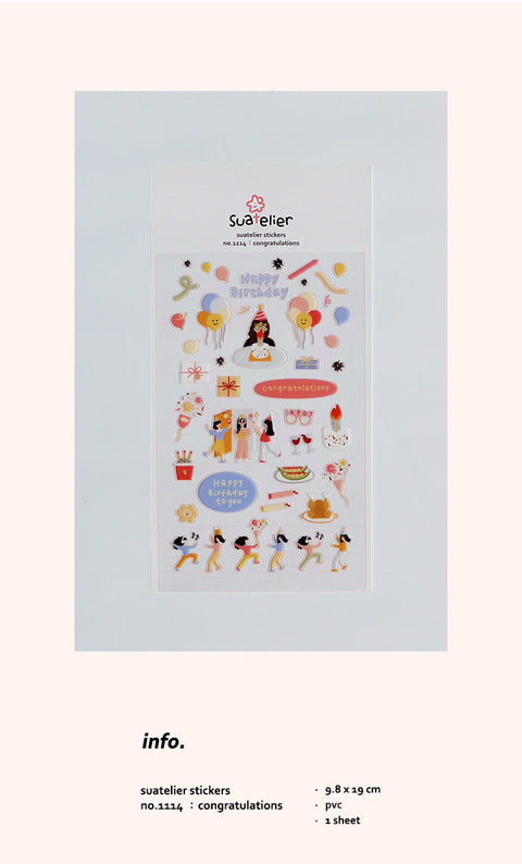 Planner Stickers [1114 congratulation] | happy birthday party