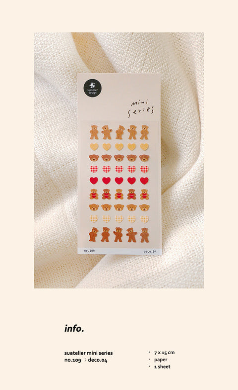 Planner Sticker [109 deco.04] | Brown Bear