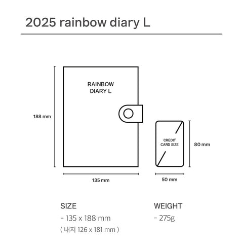 2025 Rainbow Weekly Diary L [4colors] | Weekly Planner