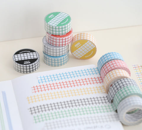 Crayon Check Masking Tape [6colors]