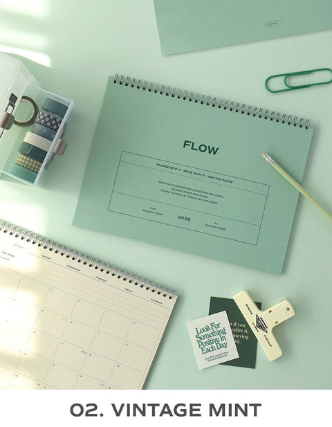 2025 Flow Monthly Planner A4 | 2025 Desk Calendar