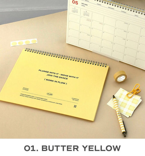 2025 Flow Monthly Planner A4 | 2025 Desk Calendar