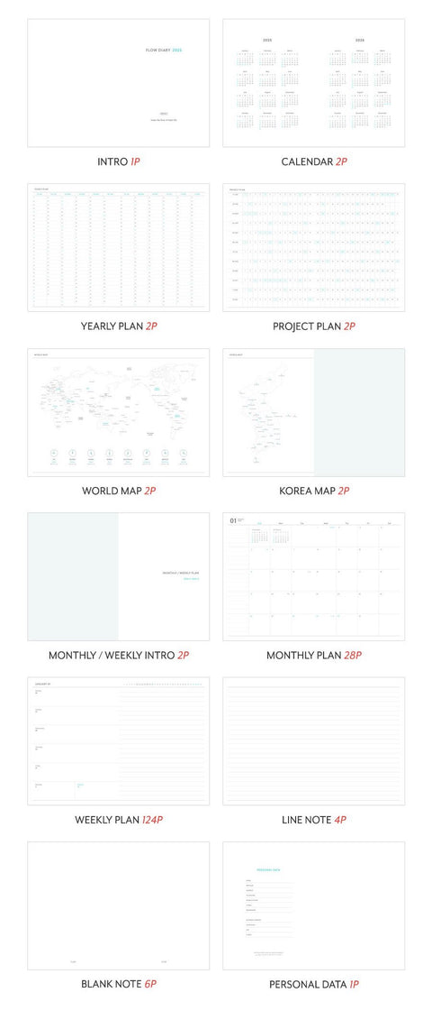 2025 Flow Weekly Diary [6colors] | Weekly Planner