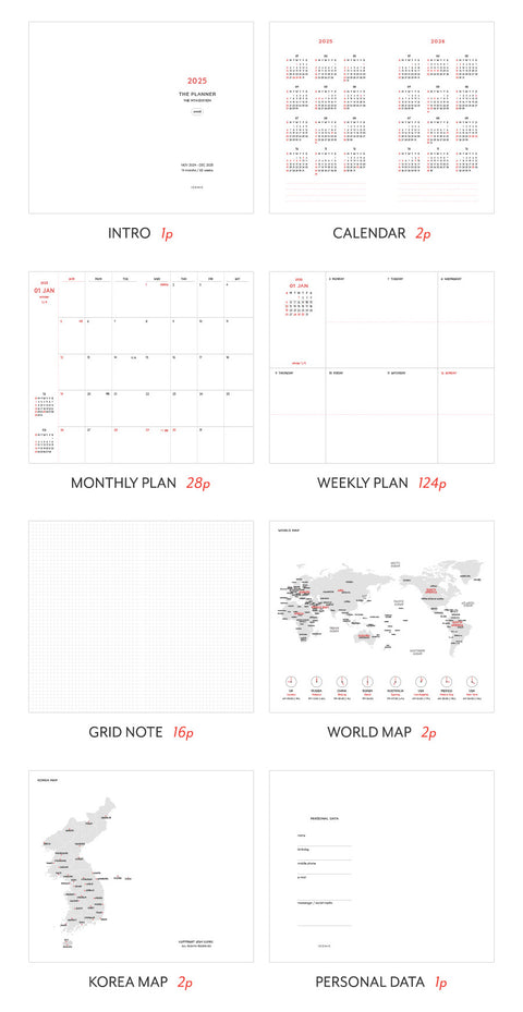 2025 The Planner S Weekly Planner [6colors]