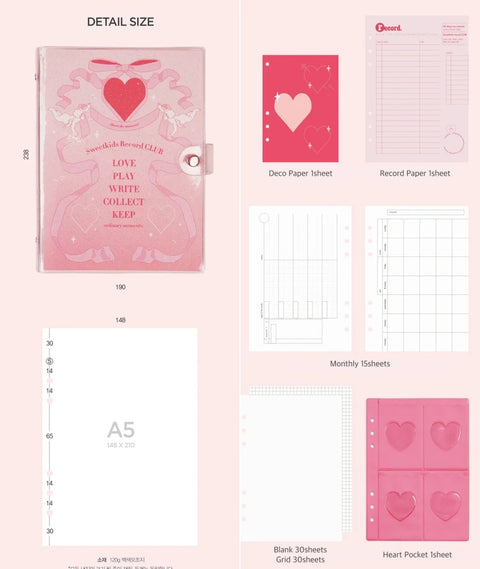 A5 6 Ring Twinkle Cover + Planner Inserts [Purple Cupid] | A5 Binder