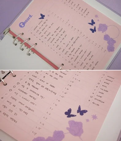 A5 6 Ring Twinkle Cover + Planner Inserts [Purple Cupid] | A5 Binder