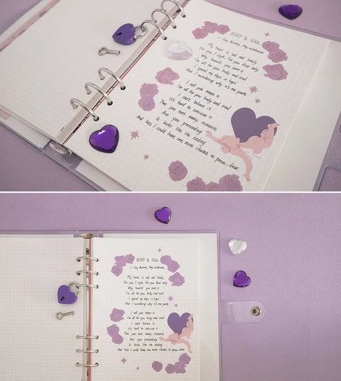 A5 6 Ring Twinkle Cover + Planner Inserts [Purple Cupid] | A5 Binder