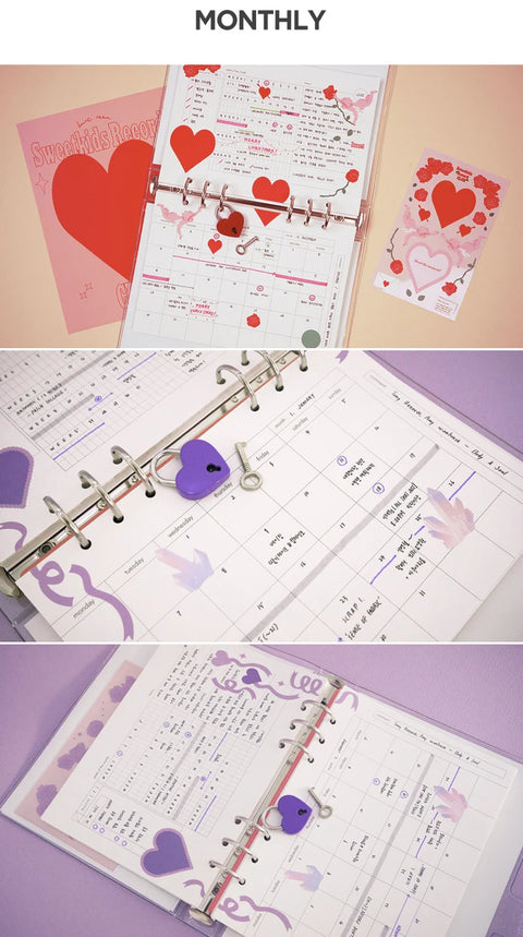 A5 6 Ring Twinkle Cover + Planner Inserts [Purple Cupid] | A5 Binder