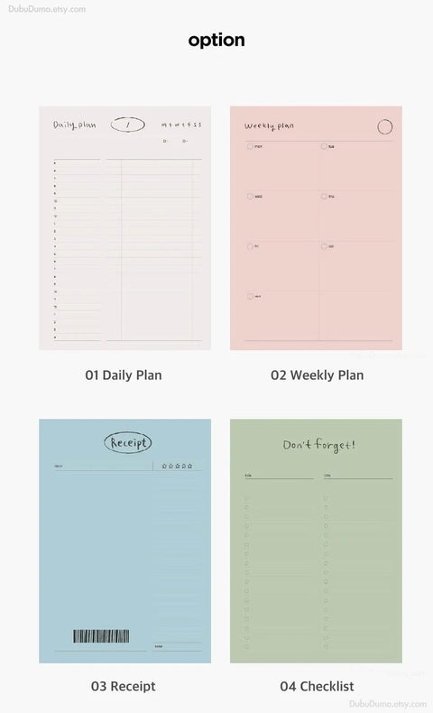 A5 Component Planner Inserts [8types] | A5 Refills