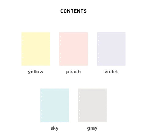 A6 Wide Pastel Color Refill Set