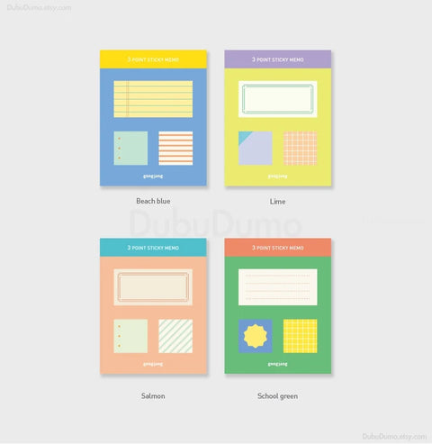 3 Point Sticky Notes v.2 [4types]