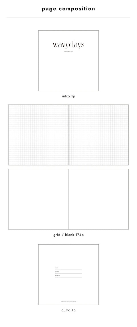 Wavydays Grid Notebook [2colors]