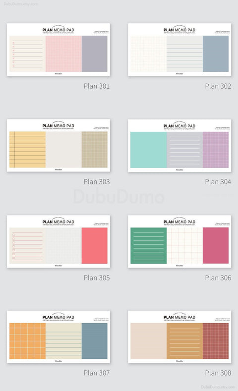 Trio Plan Memo Pad [8types]