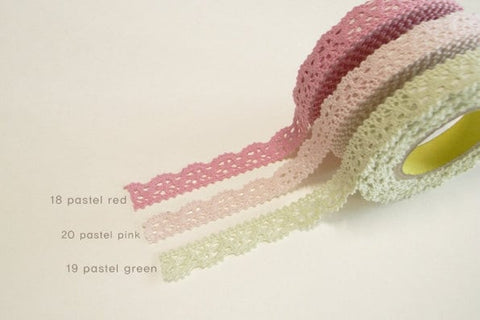 Cotton Lace Adhesive Tape _ Pastel [3colors] | DIY Tape