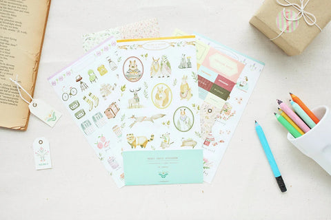 Mori Deco Sticker Pack | 9sheets | illustration & Label Sticker