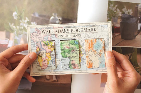 Magnetic Bookmarks _ Vintage Maps 3P