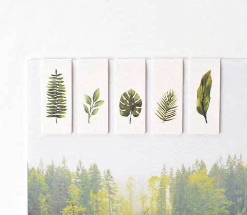 Magnetic Bookmarks _ Tropical Leaves 5P