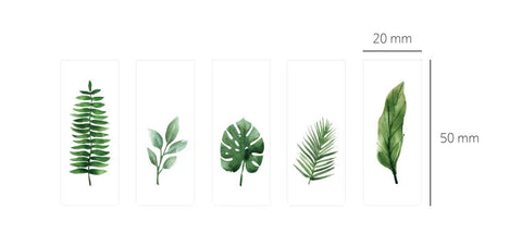 Magnetic Bookmarks _ Tropical Leaves 5P