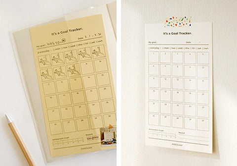 Monthly Goal Tracker 30days Memo Pad [2colors]