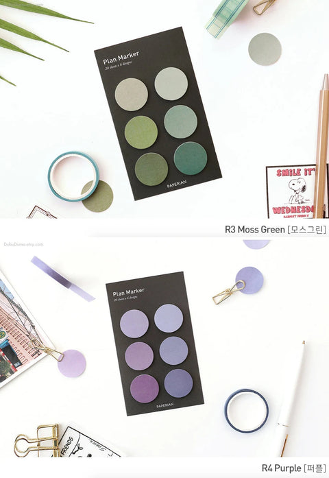 Plan Marker Round Sticky Notes [6colors] | Bookmark Tabs