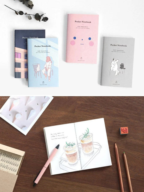 Pocket Notebook v.2 _ Plain [4types] | Blank Notebook