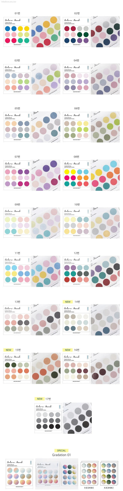 Planner Deco Stickers [18types] Φ13 | 4sheets