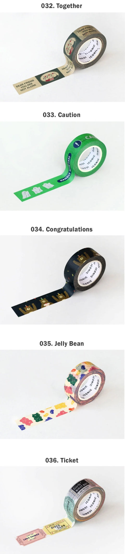 Vintage ver. Masking Tape [5types] | Fragile, Caution, Jelly Bear, Ticket