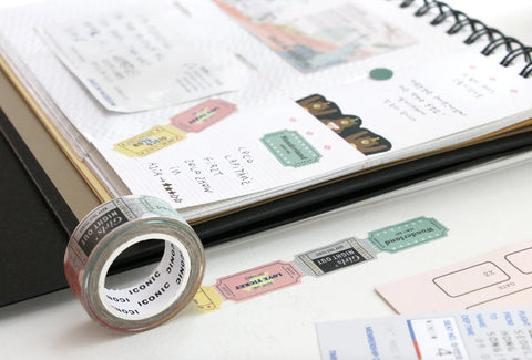 Vintage ver. Masking Tape [5types] | Fragile, Caution, Jelly Bear, Ticket