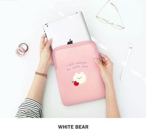 11" iPad Sleeve [White Bear] | 11 inch Tablet PC Pouch