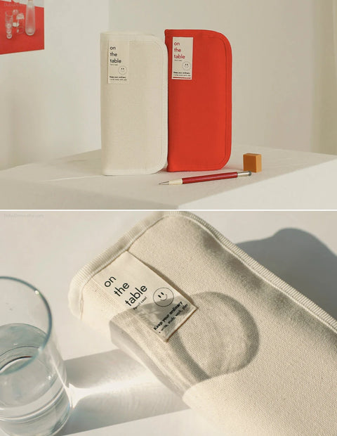 on the table Cotton Pencil Case [3colors]