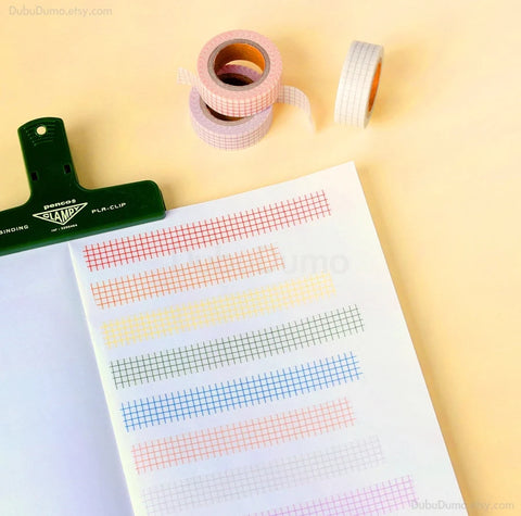 Line Check Masking Tape [4colors] | Grid Washi Tape