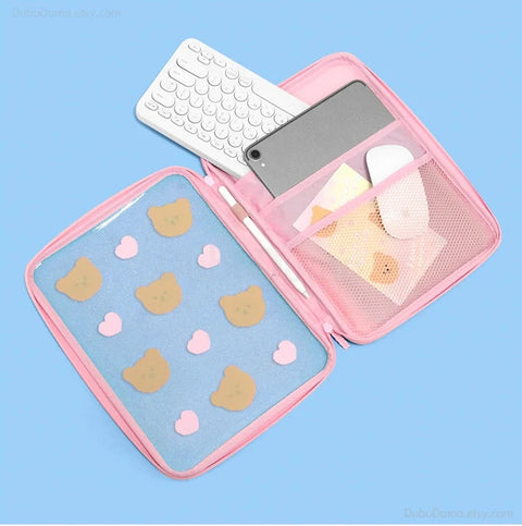 11inch iPad Case [DOT LOVE AND BEAR-PINK]