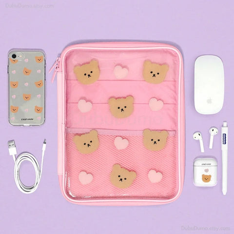 11inch iPad Case [DOT LOVE AND BEAR-PINK]