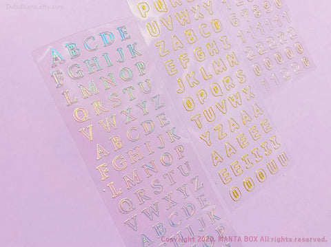 Deco Sticker [Clear Alphabet Sticker_Gold Line]