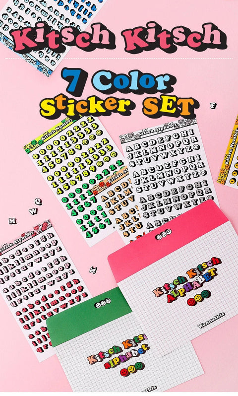 Kitsch Kitsch ALPHABET & NUMBER Sticker Pack | 7sheets