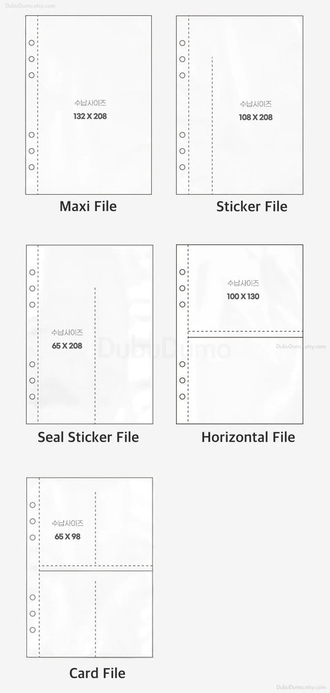 A5 Deco Pocket Refill File Inserts [5types] | double-sided