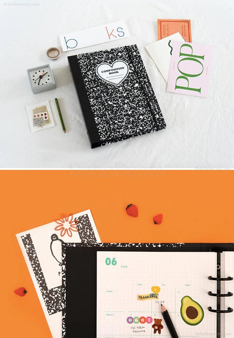 A5 Composition Hardcover Binder_25R | Black Ring