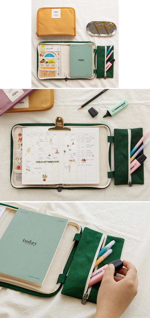 Today Canvas Book Pouch + Planner [6colors]