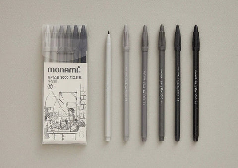 0.4mm Marker Pen Set v.Gray [6colors]