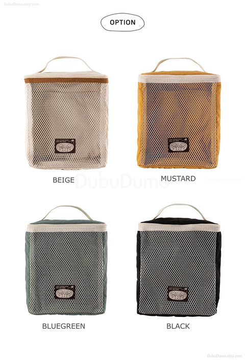 Herethere Brick Mesh Organizer Pouch [Black]