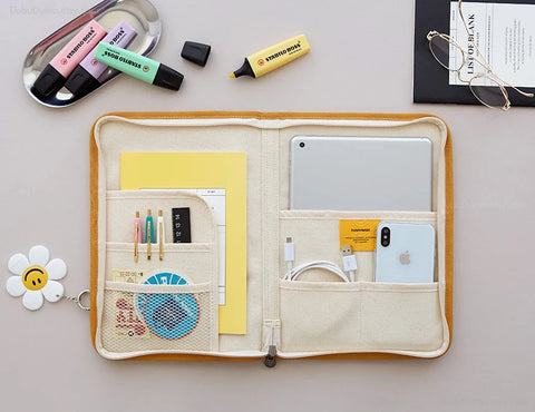 A4 / A5 Canvas Book, Tablet PC Pouch [6colors] | File Organizer