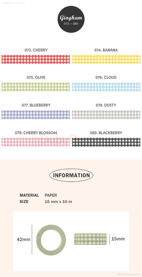 Gingham Masking Tape [8colors] | Check