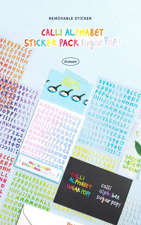 Calligraphy Alphabet Sticker Pack _ Sugar Pop | 10sheets