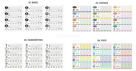 ICONIC Diary Date Sticker [4types] | 3sheets