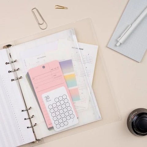 A5 6Ring Diary Translucence Zipper Bag Inserts | A5 Refills