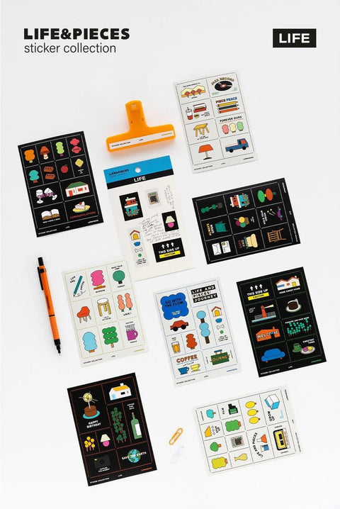 LIFE & PIECES Sticker Collection Pack _ Life | 8sheets